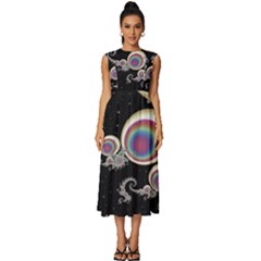 Fractal Math Abstract Abstract Art Digital Art Sleeveless Round Neck Midi Dress by Ravend