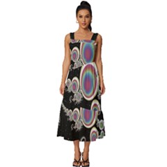 Fractal Math Abstract Abstract Art Digital Art Square Neckline Tiered Midi Dress