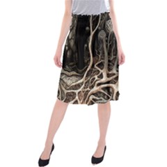 Tree Nature Landscape Forest Midi Beach Skirt by Ravend