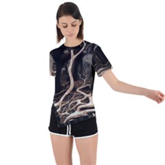 Tree Nature Landscape Forest Asymmetrical Short Sleeve Sports Tee by Ravend