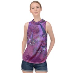 Fractal Math Abstract Abstract Art Digital Arts High Neck Satin Top by Ravend