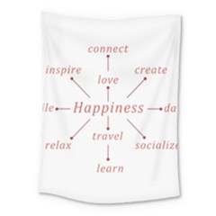 Happiness Typographic Style Concept Medium Tapestry by dflcprintsclothing