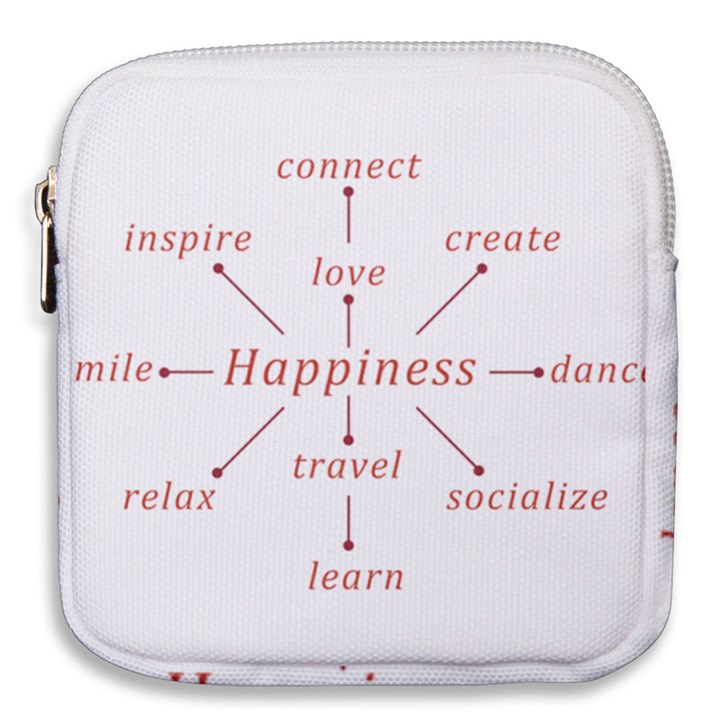 Happiness Typographic Style Concept Mini Square Pouch