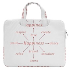 Happiness Typographic Style Concept Macbook Pro 16  Double Pocket Laptop Bag  by dflcprintsclothing