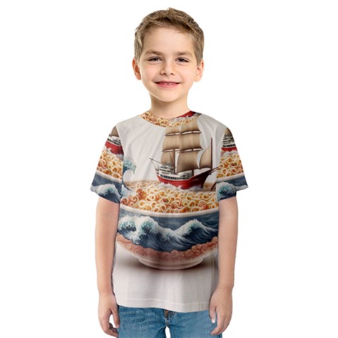 Ai Generated Noodles Pirate Chinese Food Food Kids  Sport Mesh Tee by danenraven