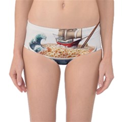 Ai Generated Noodles Pirate Chinese Food Food Mid-waist Bikini Bottoms by danenraven