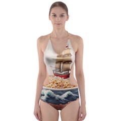 Ai Generated Noodles Pirate Chinese Food Food Cut-out One Piece Swimsuit by danenraven