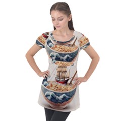 Ai Generated Noodles Pirate Chinese Food Food Puff Sleeve Tunic Top by danenraven