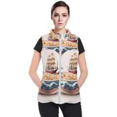 Ai Generated Noodles Pirate Chinese Food Food Women s Puffer Vest