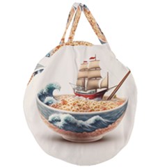 Ai Generated Noodles Pirate Chinese Food Food Giant Round Zipper Tote by danenraven