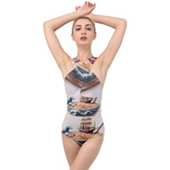 Ai Generated Noodles Pirate Chinese Food Food Cross Front Low Back Swimsuit by danenraven