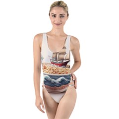 Ai Generated Noodles Pirate Chinese Food Food High Leg Strappy Swimsuit by danenraven