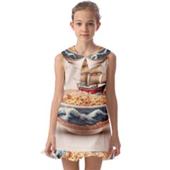 Ai Generated Noodles Pirate Chinese Food Food Kids  Pilgrim Collar Ruffle Hem Dress by danenraven