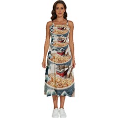 Ai Generated Noodles Pirate Chinese Food Food Sleeveless Shoulder Straps Boho Dress by danenraven