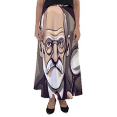 Ai Generated Psychotherapist Psychology Therapy Flared Maxi Skirt by danenraven