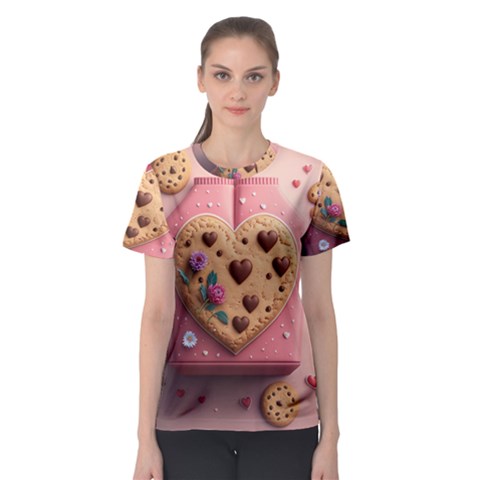 Cookies Valentine Heart Holiday Gift Love Women s Sport Mesh Tee by danenraven