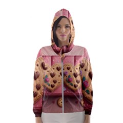 Cookies Valentine Heart Holiday Gift Love Women s Hooded Windbreaker