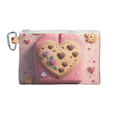 Cookies Valentine Heart Holiday Gift Love Canvas Cosmetic Bag (medium) by danenraven