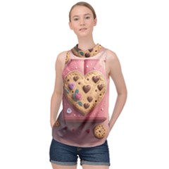 Cookies Valentine Heart Holiday Gift Love High Neck Satin Top by danenraven