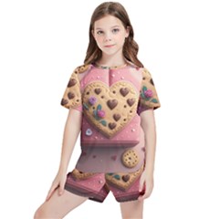 Cookies Valentine Heart Holiday Gift Love Kids  Tee And Sports Shorts Set by danenraven