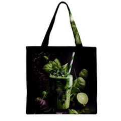 Ai Generated Drink Spinach Smooth Apple Ginger Zipper Grocery Tote Bag by danenraven