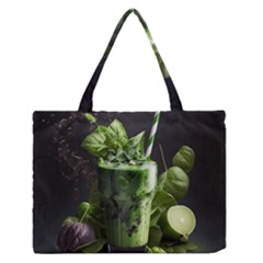 Ai Generated Drink Spinach Smooth Apple Ginger Zipper Medium Tote Bag by danenraven