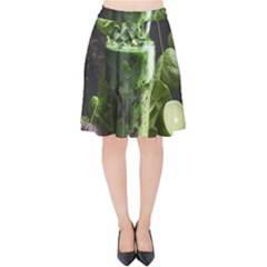 Ai Generated Drink Spinach Smooth Apple Ginger Velvet High Waist Skirt by danenraven