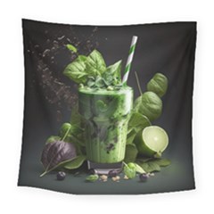 Ai Generated Drink Spinach Smooth Apple Ginger Square Tapestry (large)