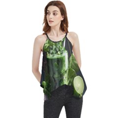 Ai Generated Drink Spinach Smooth Apple Ginger Flowy Camisole Tank Top by danenraven