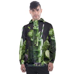 Ai Generated Drink Spinach Smooth Apple Ginger Men s Front Pocket Pullover Windbreaker