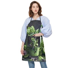 Ai Generated Drink Spinach Smooth Apple Ginger Pocket Apron by danenraven