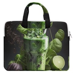 Ai Generated Drink Spinach Smooth Apple Ginger Macbook Pro 13  Double Pocket Laptop Bag by danenraven