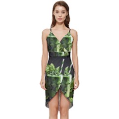 Ai Generated Drink Spinach Smooth Apple Ginger Wrap Frill Dress by danenraven