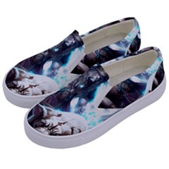 Ai Generated Viking God Fantasy Dog Norse Man Kids  Canvas Slip Ons by danenraven