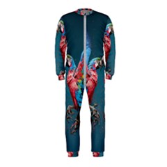 Birds Parrots Love Ornithology Species Fauna Onepiece Jumpsuit (kids) by danenraven