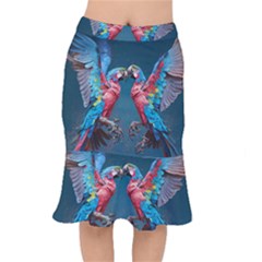 Birds Parrots Love Ornithology Species Fauna Short Mermaid Skirt by danenraven