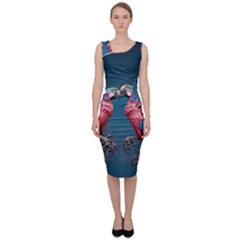 Birds Parrots Love Ornithology Species Fauna Sleeveless Pencil Dress by danenraven