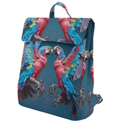 Birds Parrots Love Ornithology Species Fauna Flap Top Backpack by danenraven