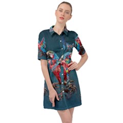 Birds Parrots Love Ornithology Species Fauna Belted Shirt Dress by danenraven