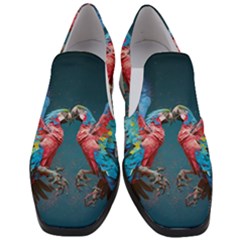 Birds Parrots Love Ornithology Species Fauna Women Slip On Heel Loafers by danenraven