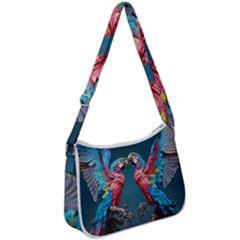 Birds Parrots Love Ornithology Species Fauna Zip Up Shoulder Bag by danenraven