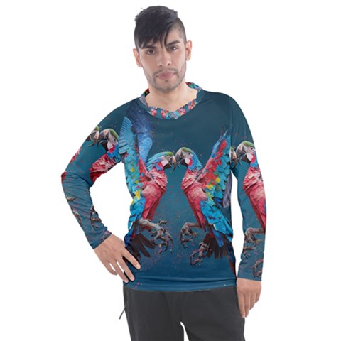 Birds Parrots Love Ornithology Species Fauna Men s Pique Long Sleeve Tee by danenraven