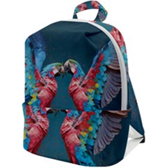 Birds Parrots Love Ornithology Species Fauna Zip Up Backpack by danenraven