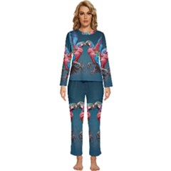 Birds Parrots Love Ornithology Species Fauna Womens  Long Sleeve Lightweight Pajamas Set by danenraven