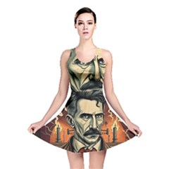 Ai Generated Nikola Tesla Tesla Nikolas Electricity Reversible Skater Dress by danenraven