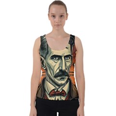 Ai Generated Nikola Tesla Tesla Nikolas Electricity Velvet Tank Top by danenraven