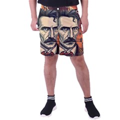 Ai Generated Nikola Tesla Tesla Nikolas Electricity Men s Pocket Shorts by danenraven