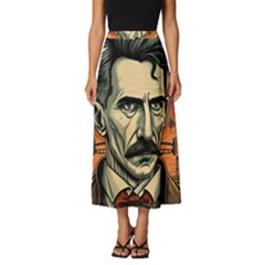 Ai Generated Nikola Tesla Tesla Nikolas Electricity Classic Midi Chiffon Skirt by danenraven