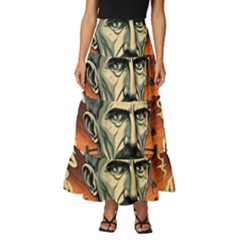 Ai Generated Nikola Tesla Tesla Nikolas Electricity Tiered Ruffle Maxi Skirt