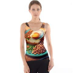 Ai Generated Breakfast Egg Beans Toast Plate Tank Top by danenraven